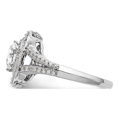 14K White Gold Diamond Double Halo Engagement Ring Semi-Mount – view 4