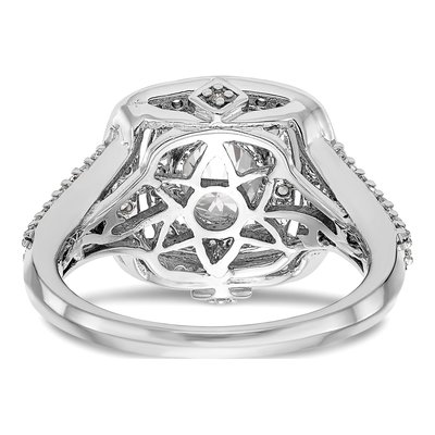 14K White Gold Diamond Double Halo Engagement Ring Semi-Mount – view 6