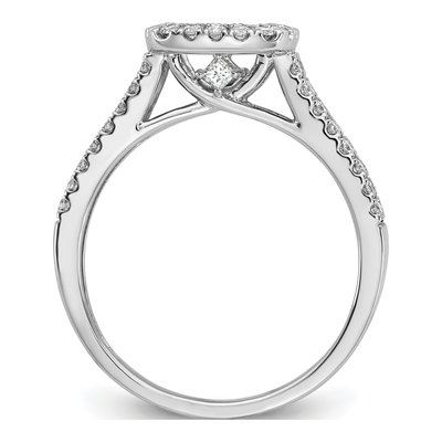 14K White Gold Diamond Halo Engagement Engagement Ring Semi-Mount – view 3