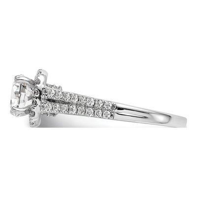 14K White Gold Diamond Halo Engagement Engagement Ring Semi-Mount – view 4