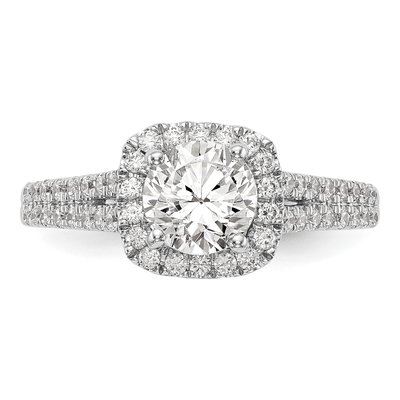 14K White Gold Diamond Halo Engagement Engagement Ring Semi-Mount – view 5