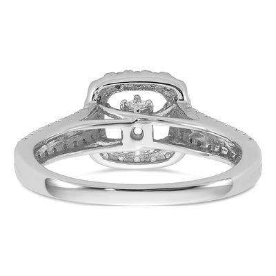 14K White Gold Diamond Halo Engagement Engagement Ring Semi-Mount – view 6