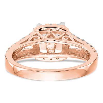 14K Rose Gold Cushion Halo Engagement Engagement Ring Semi-Mount – view 6
