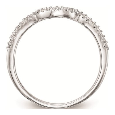 14K White Gold Diamond Contoured Wedding Band Mounting – view 2