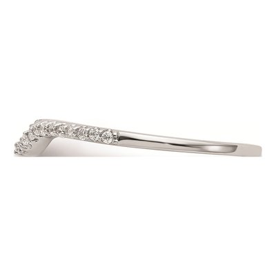 14K White Gold Diamond Contoured Wedding Band Mounting – view 3