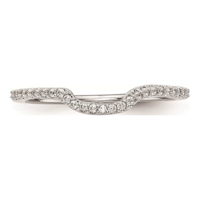 14K White Gold Diamond Contoured Wedding Band Mounting – view 4