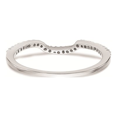 14K White Gold Diamond Contoured Wedding Band Mounting – view 5