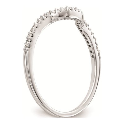 14K White Gold Diamond Contoured Wedding Band Mounting – view 6