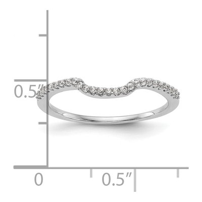 14K White Gold Diamond Contoured Wedding Band Mounting – view 7