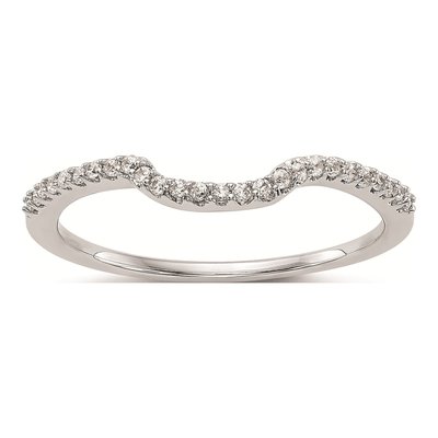 14K White Gold Diamond Contoured Wedding Band Mounting