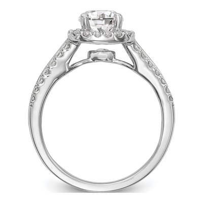 14K White Gold Diamond Halo Engagement Ring Semi-Mount – view 3