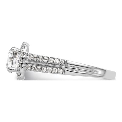 14K White Gold Diamond Halo Engagement Ring Semi-Mount – view 4