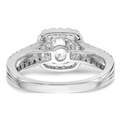 14K White Gold Diamond Halo Engagement Ring Semi-Mount – view 6