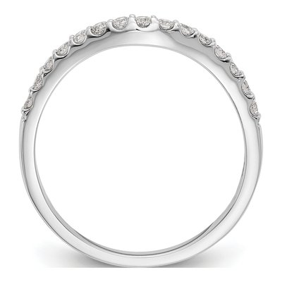 14K White Gold 1/4 ct tw Diamond Contoured Wedding Band – view 3