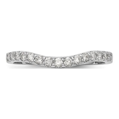 14K White Gold 1/4 ct tw Diamond Contoured Wedding Band – view 5