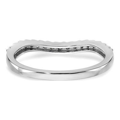14K White Gold 1/4 ct tw Diamond Contoured Wedding Band – view 6