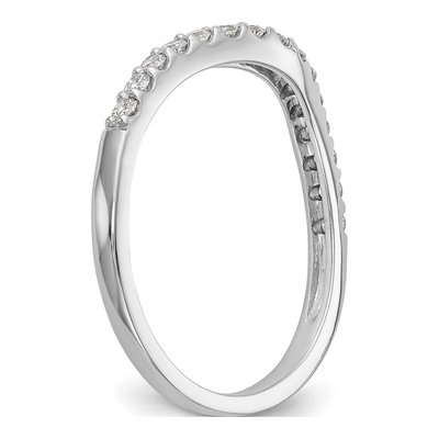 14K White Gold 1/4 ct tw Diamond Contoured Wedding Band – view 7
