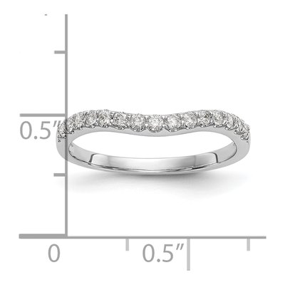 14K White Gold 1/4 ct tw Diamond Contoured Wedding Band – view 8