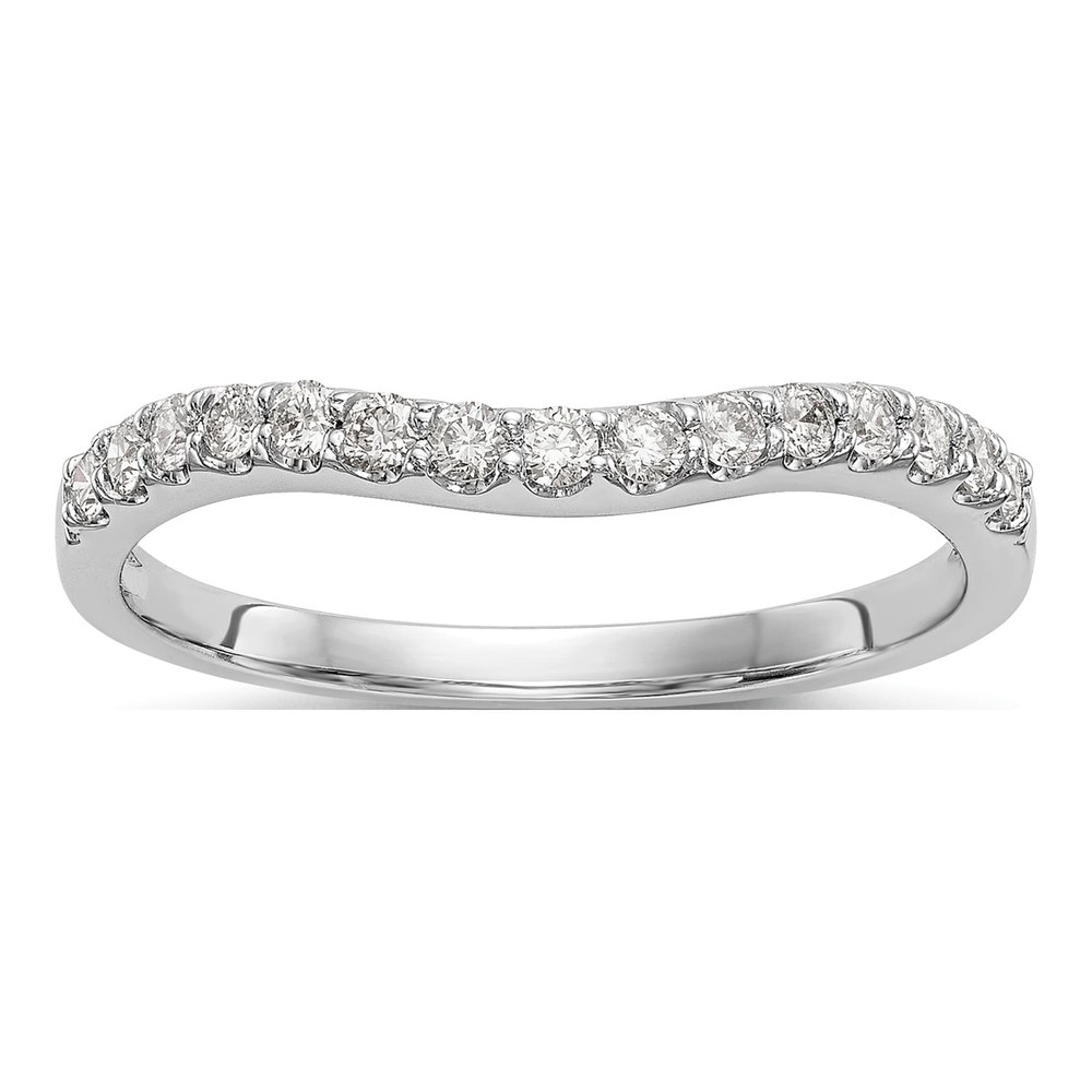 14K White Gold 1/4 ct tw Diamond Contoured Wedding Band