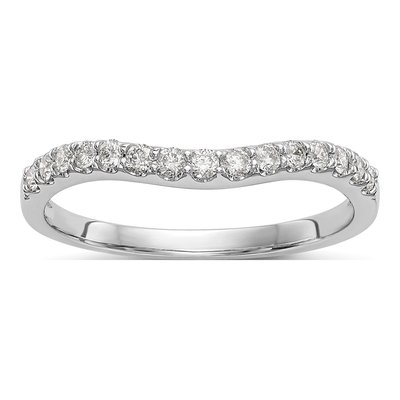 14K White Gold 1/4 ct tw Diamond Contoured Wedding Band