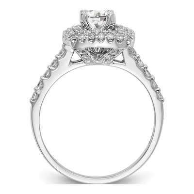 14K White Gold Double Halo Ring Mounting – view 2