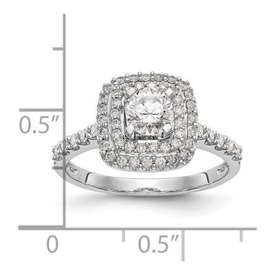 14K White Gold Double Halo Ring Mounting – view 3
