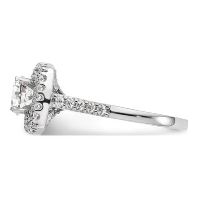 14K White Gold Double Halo Ring Mounting – view 4