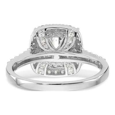 14K White Gold Double Halo Ring Mounting – view 6