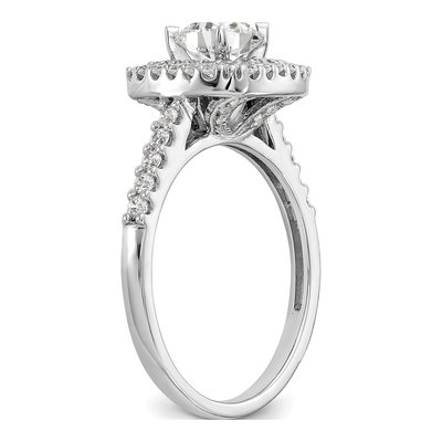 14K White Gold Double Halo Ring Mounting – view 7