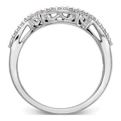14K White Gold 1/8 ct tw Diamond Contoured Wedding Band – view 3