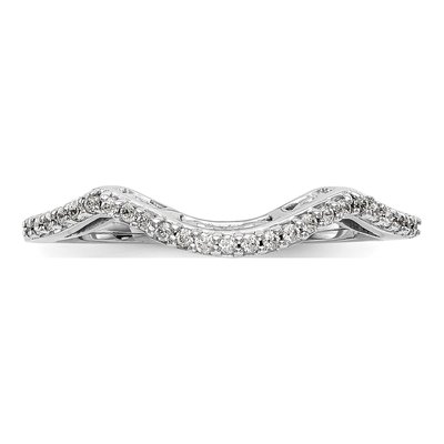 14K White Gold 1/8 ct tw Diamond Contoured Wedding Band – view 5
