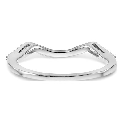 14K White Gold 1/8 ct tw Diamond Contoured Wedding Band – view 6