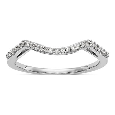 14K White Gold 1/8 ct tw Lab-Grown Diamond Wedding Band