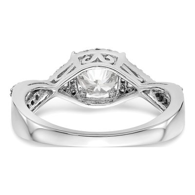 14K White Gold Diamond Halo Engagement Ring Semi-Mount – view 5