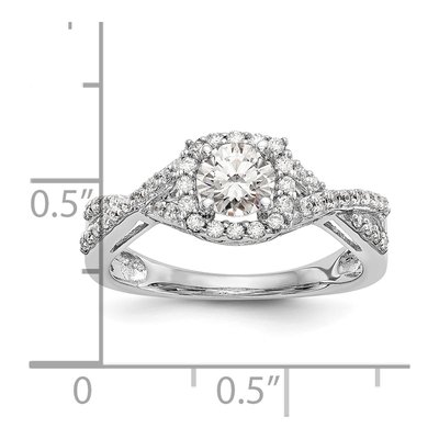 14K White Gold Diamond Halo Engagement Ring Semi-Mount – view 8