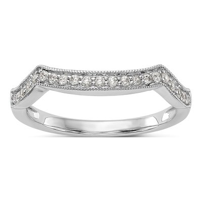 14K White Gold 1/6 ct tw Diamond Wedding Band