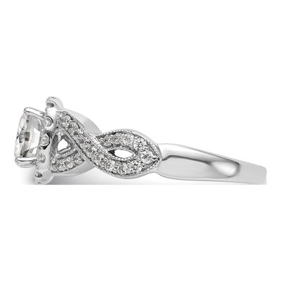 14K White Gold Diamond Halo Engagement Ring Semi-Mount – view 3
