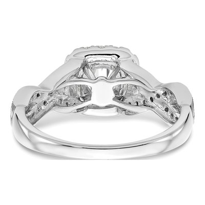 14K White Gold Diamond Halo Engagement Ring Semi-Mount – view 5