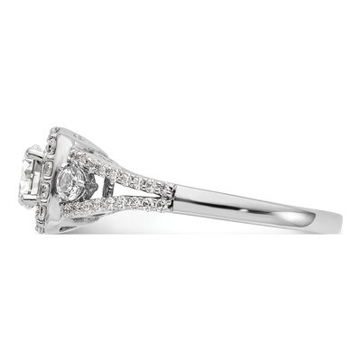 14K White Gold Diamond Halo Engagement Ring Semi-Mount – view 3