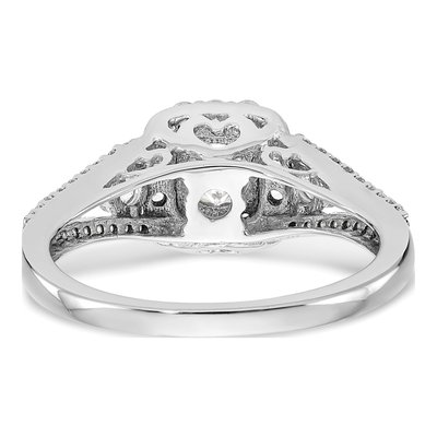 14K White Gold Diamond Halo Engagement Ring Semi-Mount – view 5