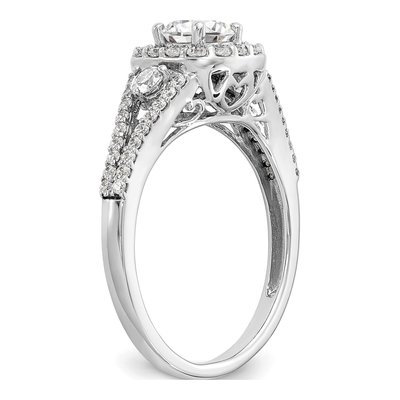 14K White Gold Diamond Halo Engagement Ring Semi-Mount – view 6