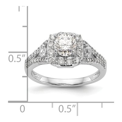 14K White Gold Diamond Halo Engagement Ring Semi-Mount – view 7