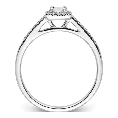 14K White Gold Diamond Halo Engagement Ring Semi-Mount – view 3