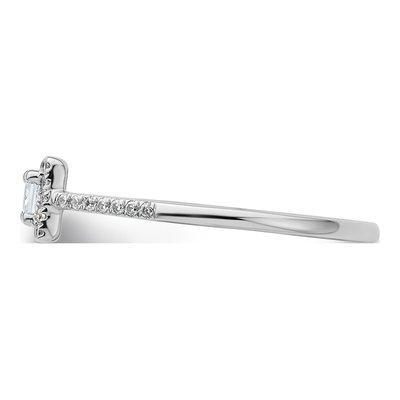 14K White Gold Diamond Halo Engagement Ring Semi-Mount – view 4
