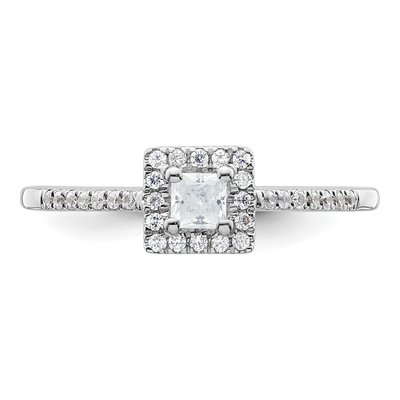 14K White Gold Diamond Halo Engagement Ring Semi-Mount – view 5