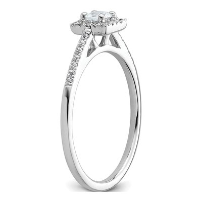 14K White Gold Diamond Halo Engagement Ring Semi-Mount – view 7