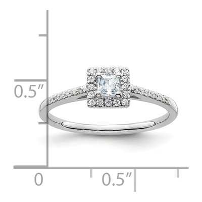 14K White Gold Diamond Halo Engagement Ring Semi-Mount – view 8