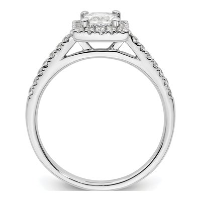 14K White Gold Diamond Halo Engagement Ring Semi-Mount – view 3