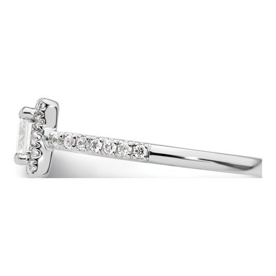 14K White Gold Diamond Halo Engagement Ring Semi-Mount – view 4