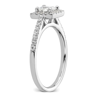14K White Gold Diamond Halo Engagement Ring Semi-Mount – view 7